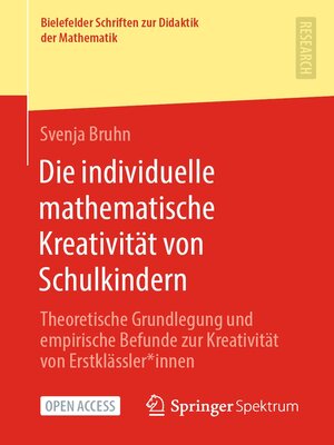 cover image of Die individuelle mathematische Kreativität von Schulkindern